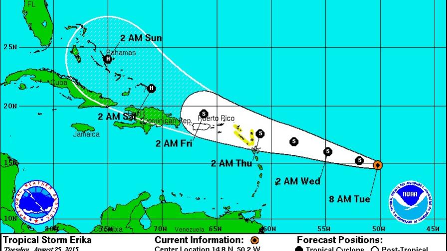  Tormenta Erika pone bajo alerta a las Antillas Menores 