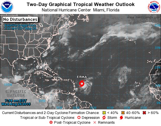 Tormenta tropical Erika se fortalece y apunta a Florida como huracán