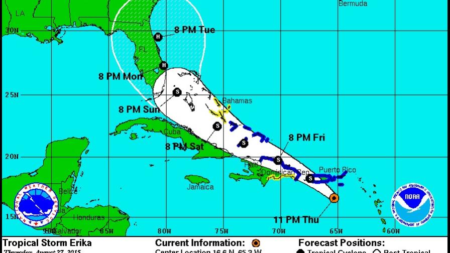 Erika deja entre cuatro y ocho pulgadas de lluvia a su paso por las Antillas Menores, prevén avance hacia el noroeste Erika deja entre cuatro y ocho pulgadas de lluvia a su paso por las Antillas Menores, prevén avance hacia el noroeste