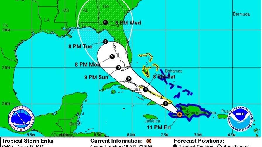 Erika ya se desplaza sobre Haití Erika ya se desplaza sobre Haití