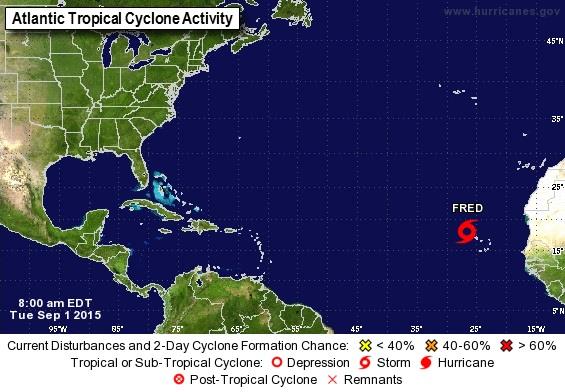  Fred se degrada a tormenta tropical y se aleja de las islas de Cabo Verde