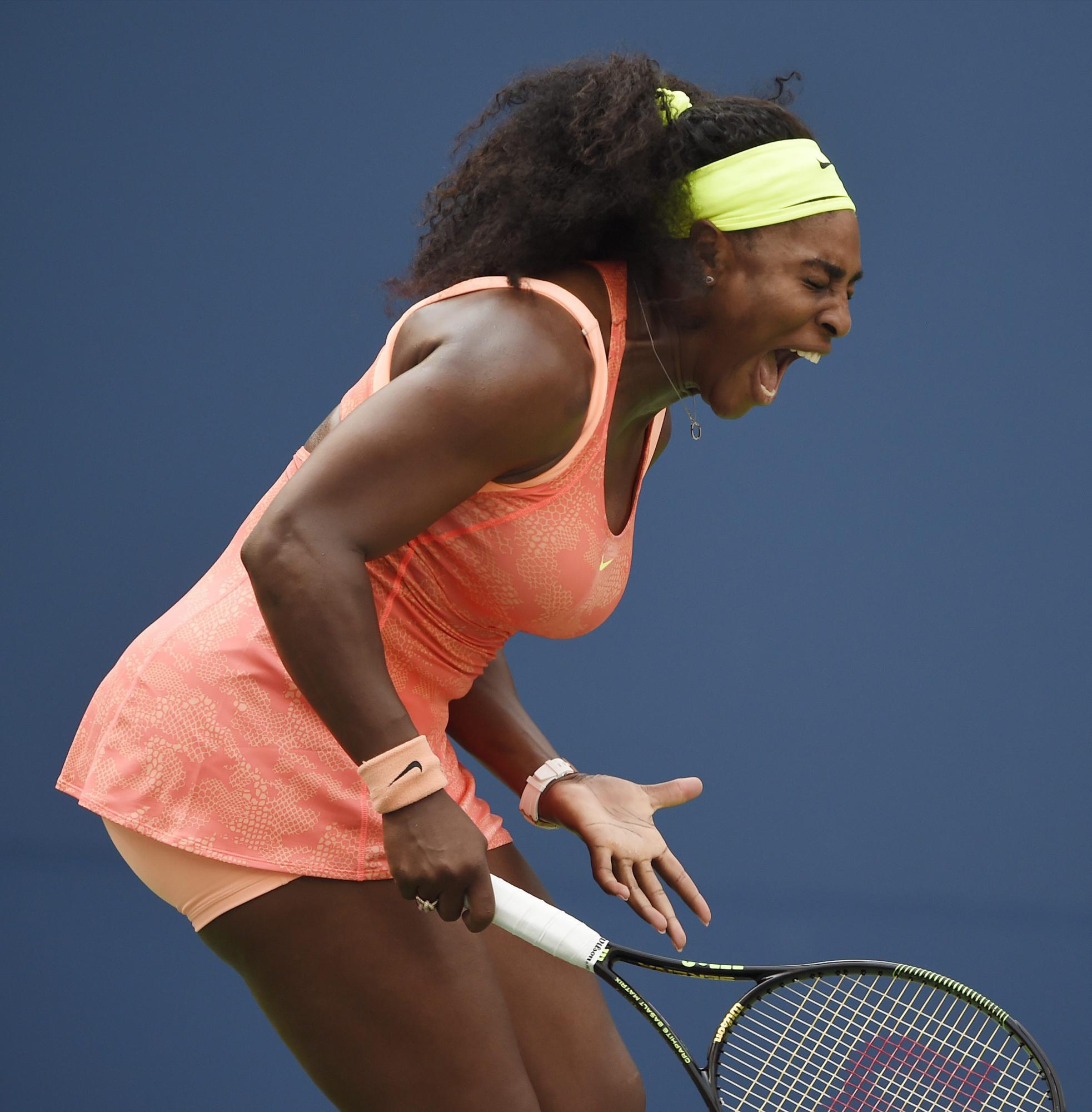 Serena Williams en una de sus reacciones características.