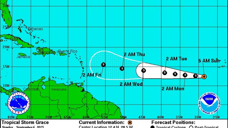 La tormenta tropical Grace se fortalece en aguas del Atlántico La tormenta tropical Grace se fortalece en aguas del Atlántico