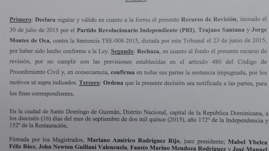 TSE  rechaza recurso de revisión sometido por Trajano Santana y anula otra vez todas sus asambleas