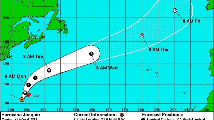 Huracán Joaquín pasará cerca de las Bermudas