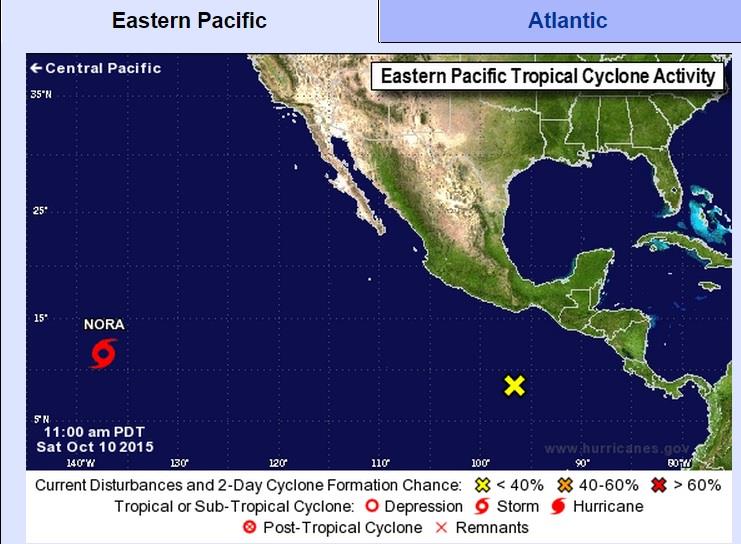 Se forma en el Pacífico tormenta tropical Nora, alejada de costas mexicanas
