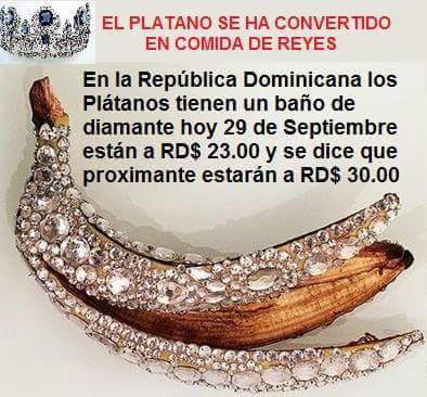 Sátiras por el incremento del precio del plátano en las redes sociales.