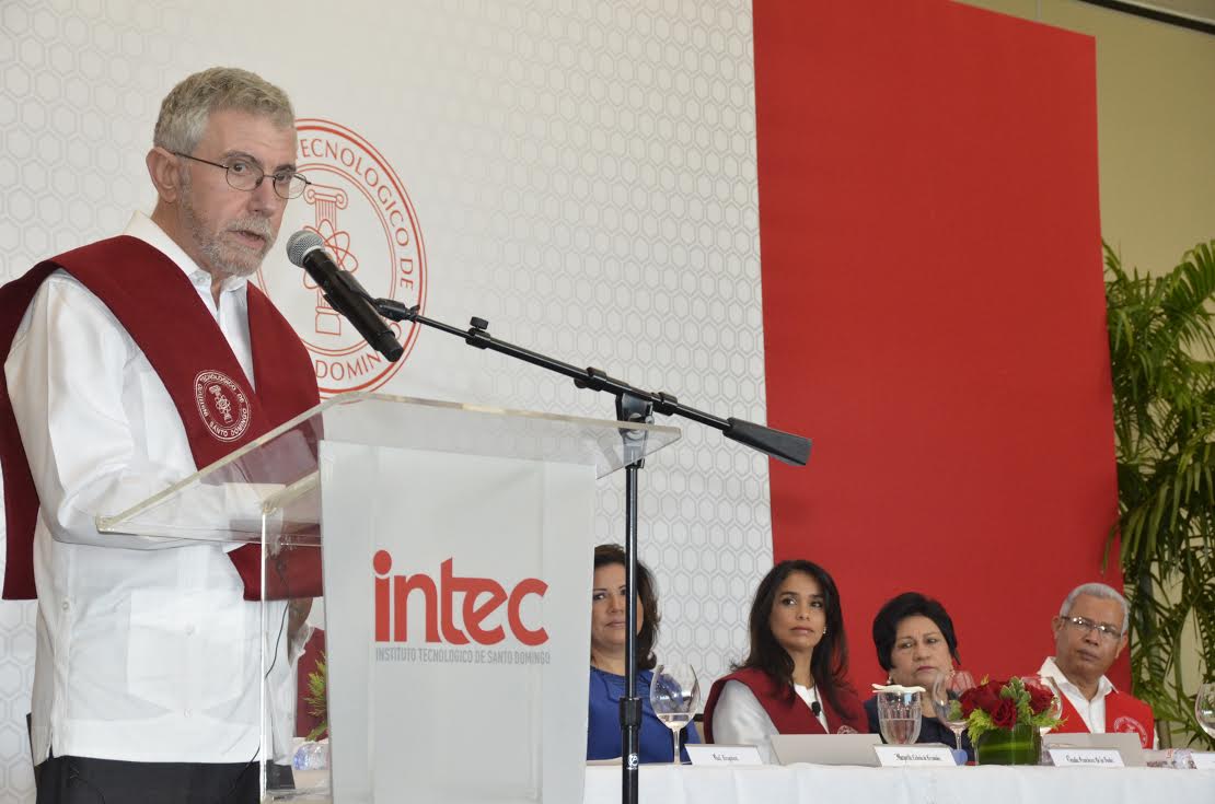 Paul Krugman agradeció a INTEC por el Doctorado Honoris Causa.