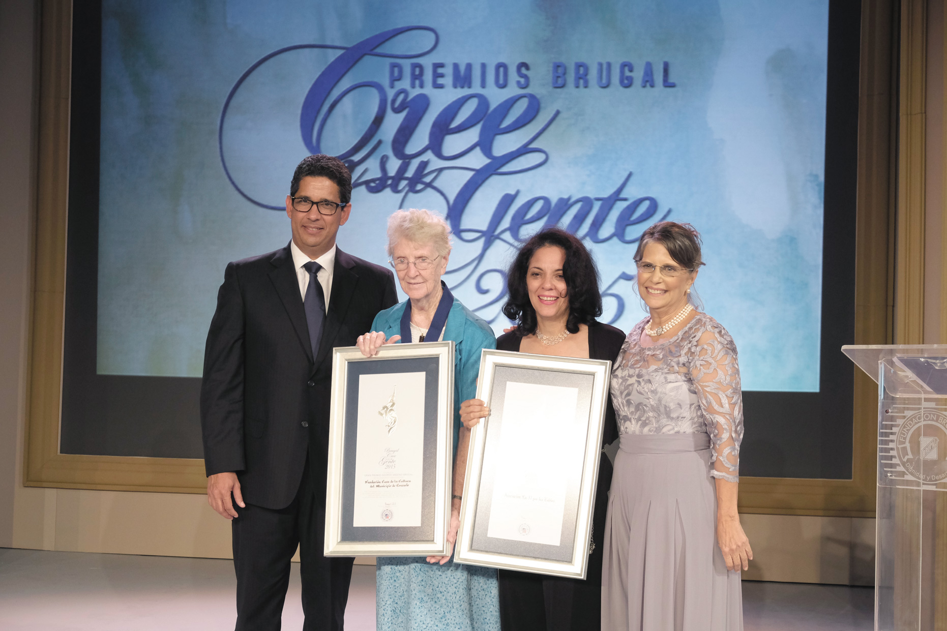 Augusto Ramírez, Sor Leonora, María Grullón y Virgina Cabral Arzeno.