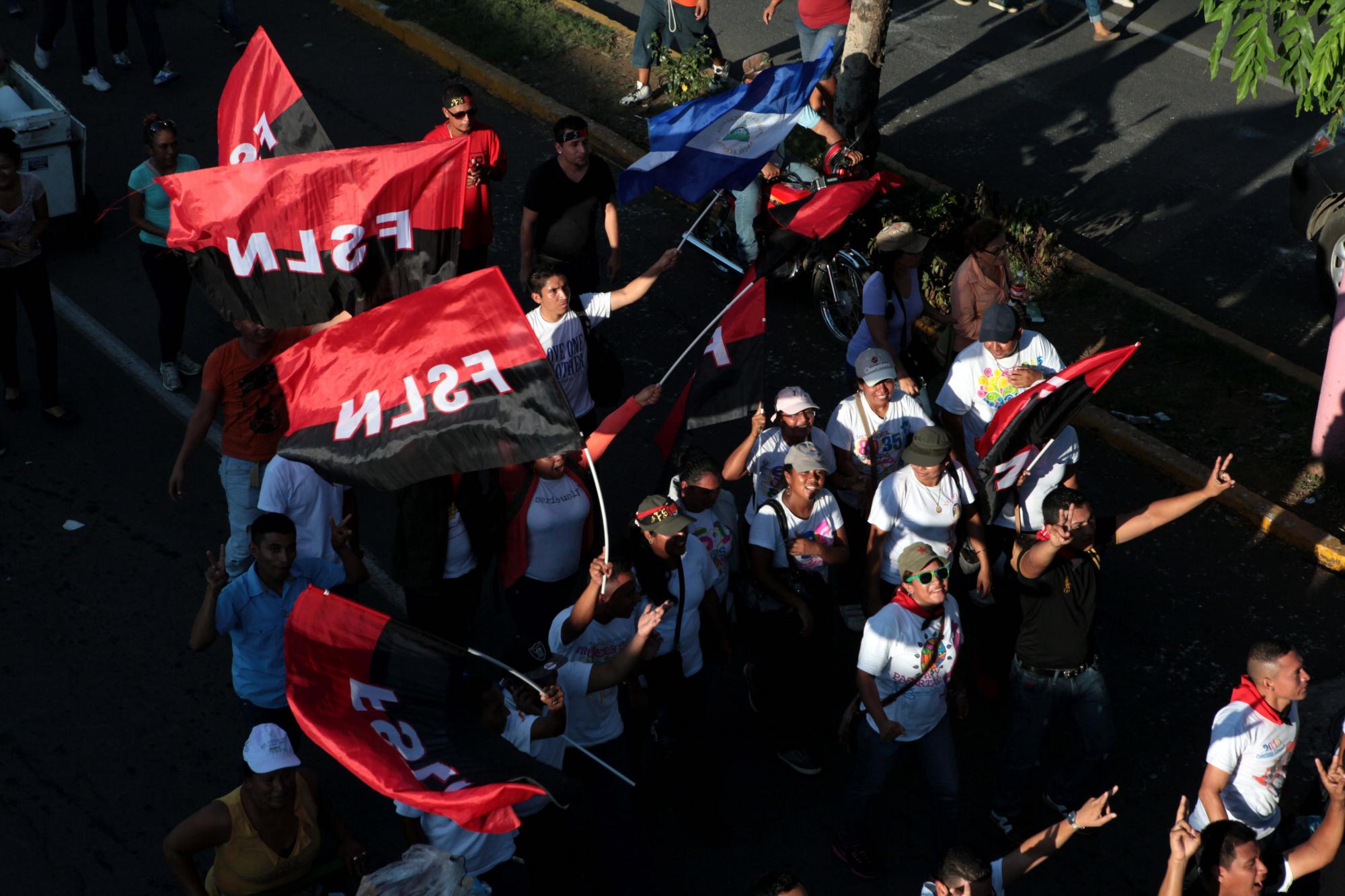 Simpatizantes del gobernante Frente Sandinista de Liberación Nacional.