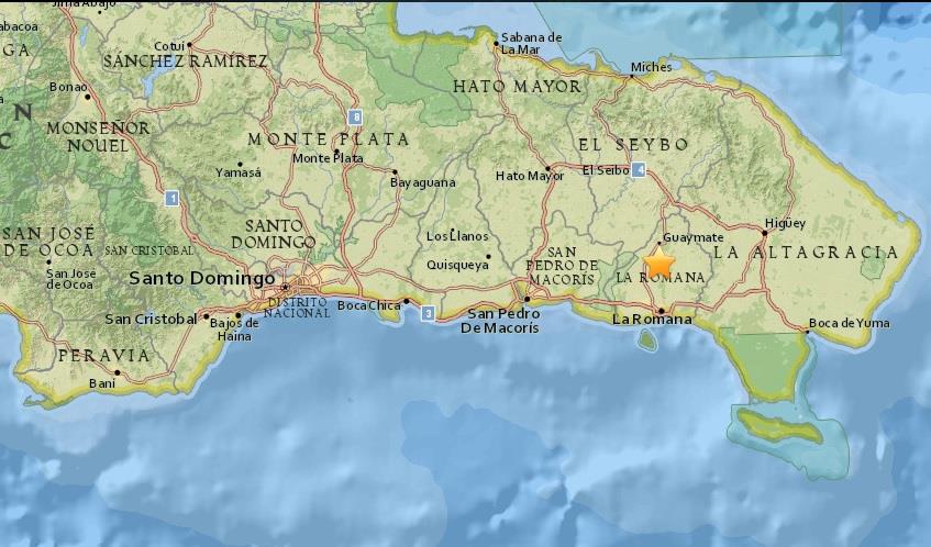 Temblor de 4.6 se registra en La Romana 