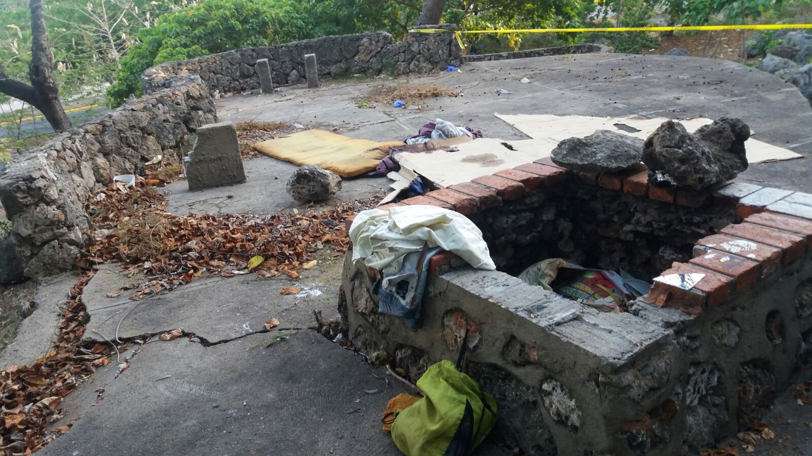 Lugar donde dormía el hombre hallado muerto.