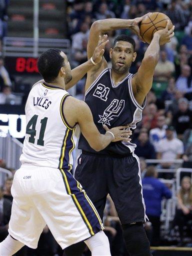 Duncan llega a 1.000 victorias; Spurs vencen a Jazz 