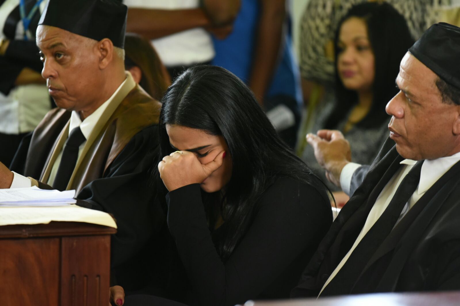 Martha Heredia llora durante audiencia hoy, 20 de abril de 2016.