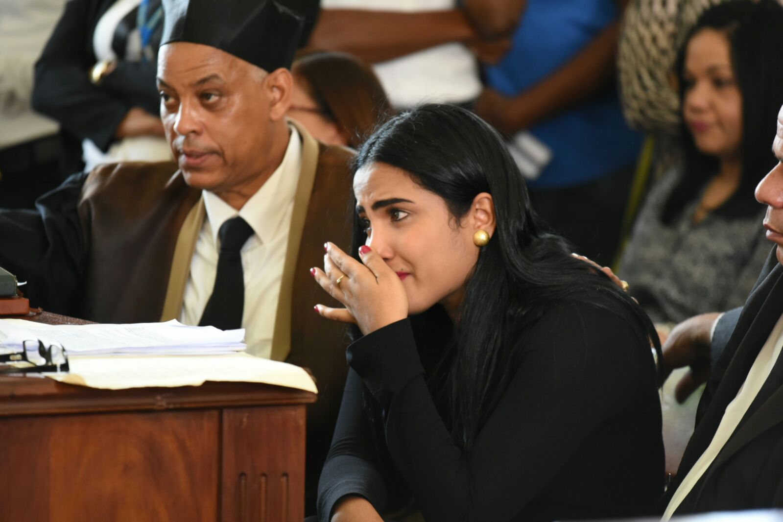 Martha Heredia llora durante audiencia hoy, 20 de abril de 2016.