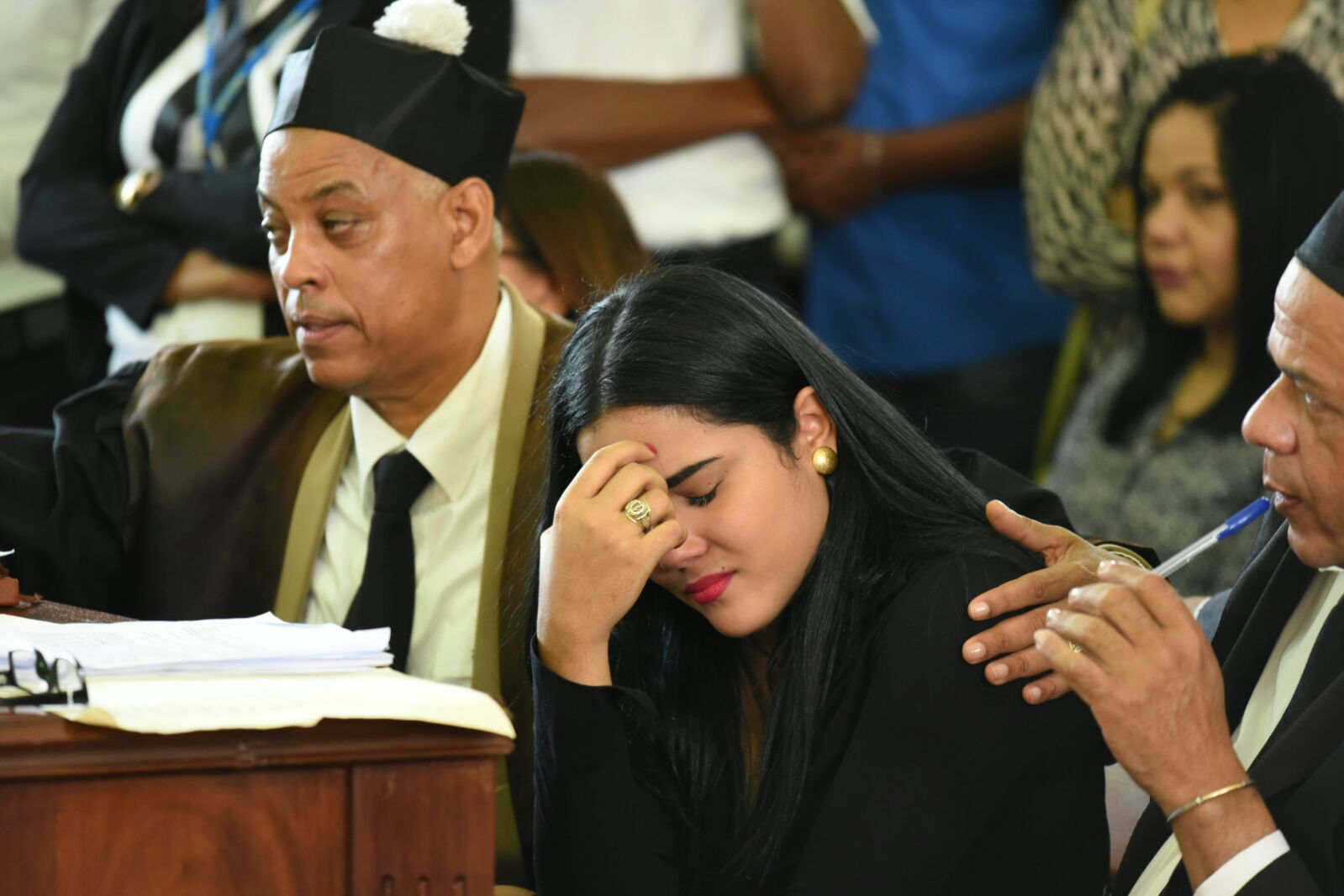 Martha Heredia llora durante audiencia hoy, 20 de abril de 2016.