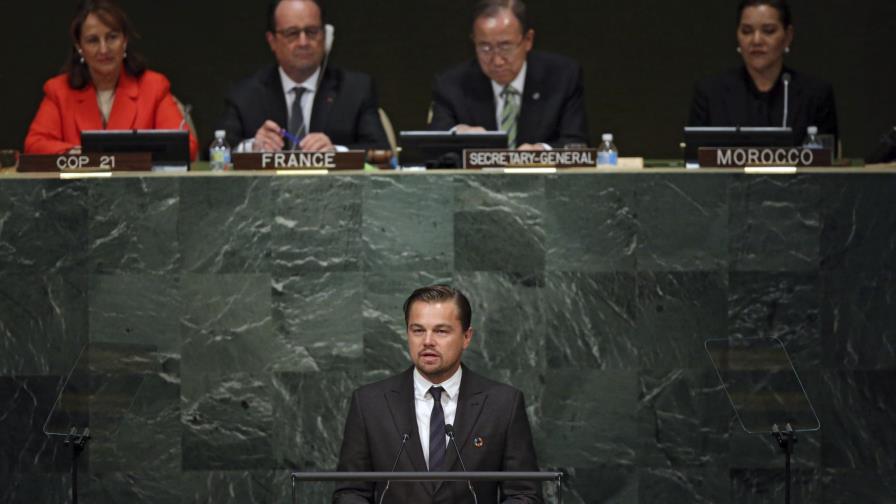 DiCaprio muestra preocupación por el cambio climático durante ceremonia de la ONU