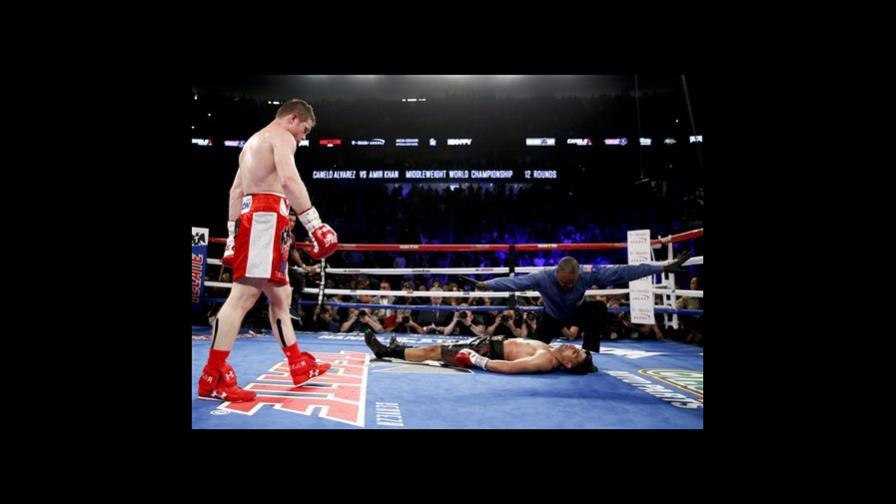 Canelo Álvarez noquea a Amir Khan en 6to asalto 