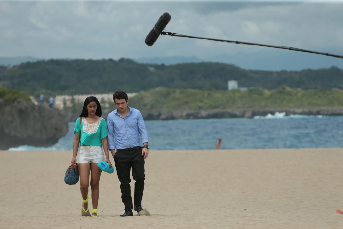 Actores en los escenarios del filme