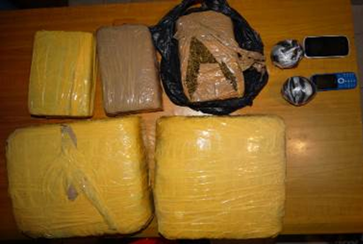 Imagen de la droga decomisada. 