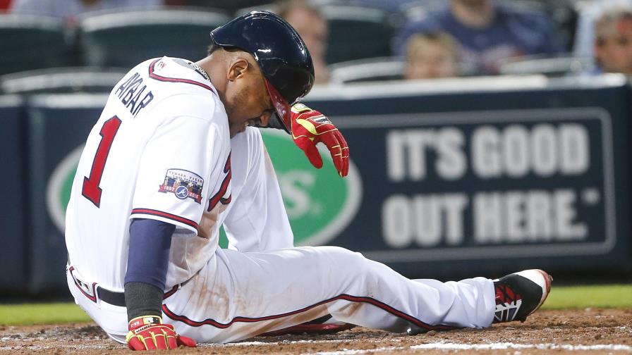 Bravos manda a Aybar a lista de lesionados tras pelotazo Bravos manda a Aybar a lista de lesionados tras pelotazo