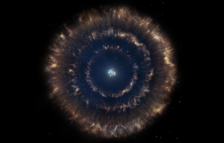 Encuentran el primer ejemplo de tres cáscaras de supernova concéntricas