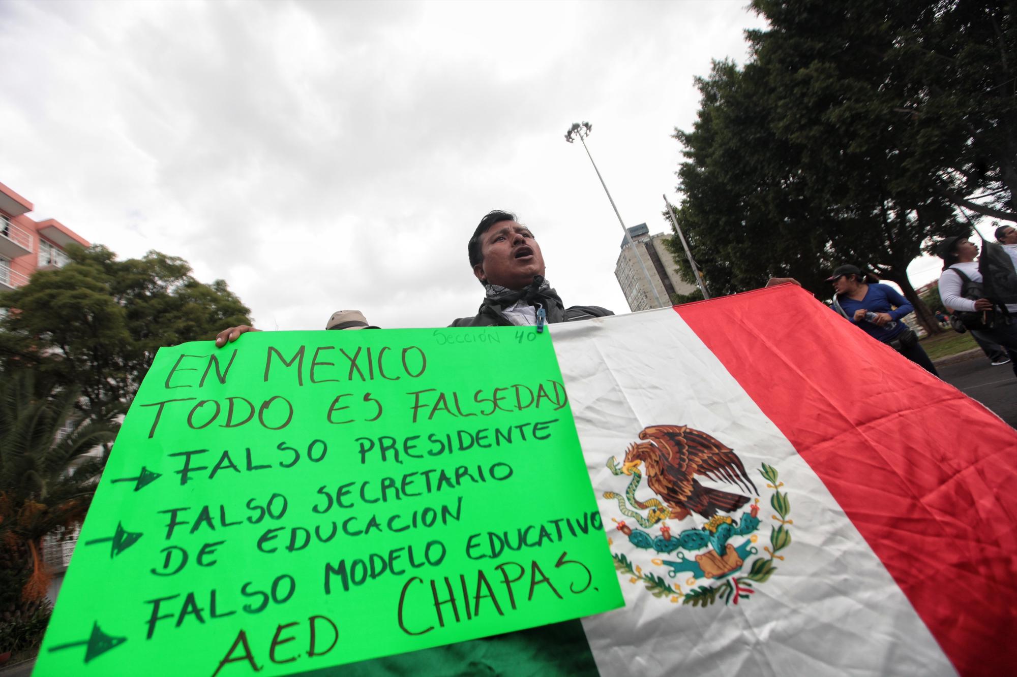 Protesta de maestros en México