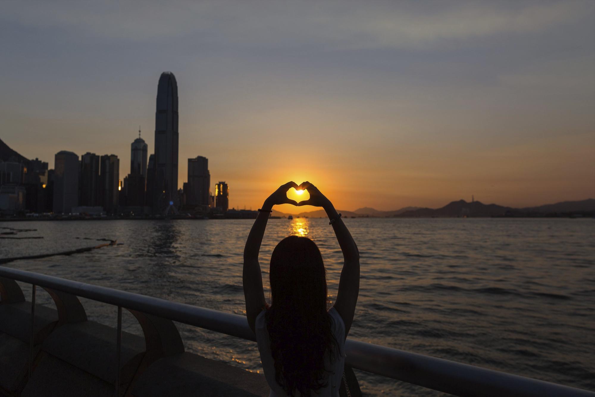 Puesta de sol en Hong Kong