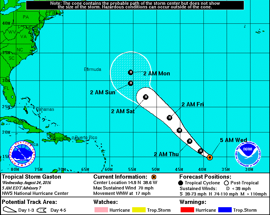 La tormenta tropical Gastón puede convertirse hoy en huracán 