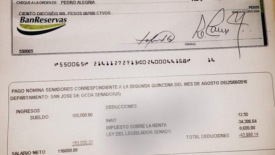 Senador Pedro Alegría anuncia que donó la primera quincena de su salario para obras sociales
