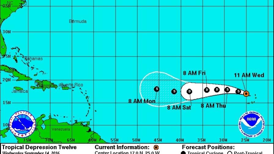 Se forma la duodécima depresión tropical en el Atlántico 