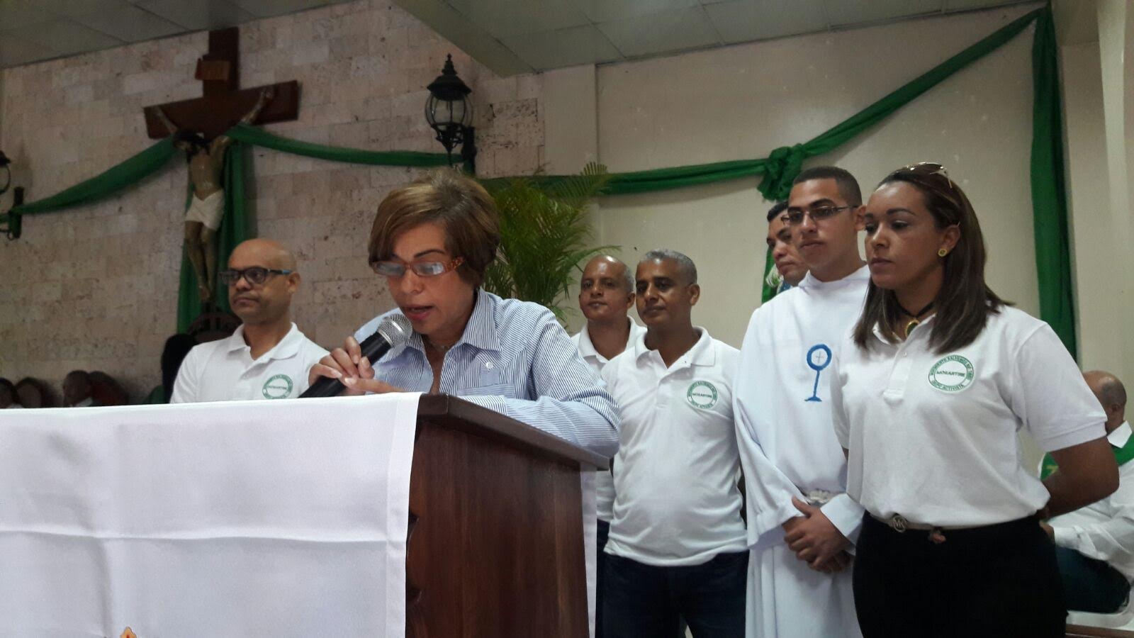 Durante la misa realizada como parte de la jornada de protesta.