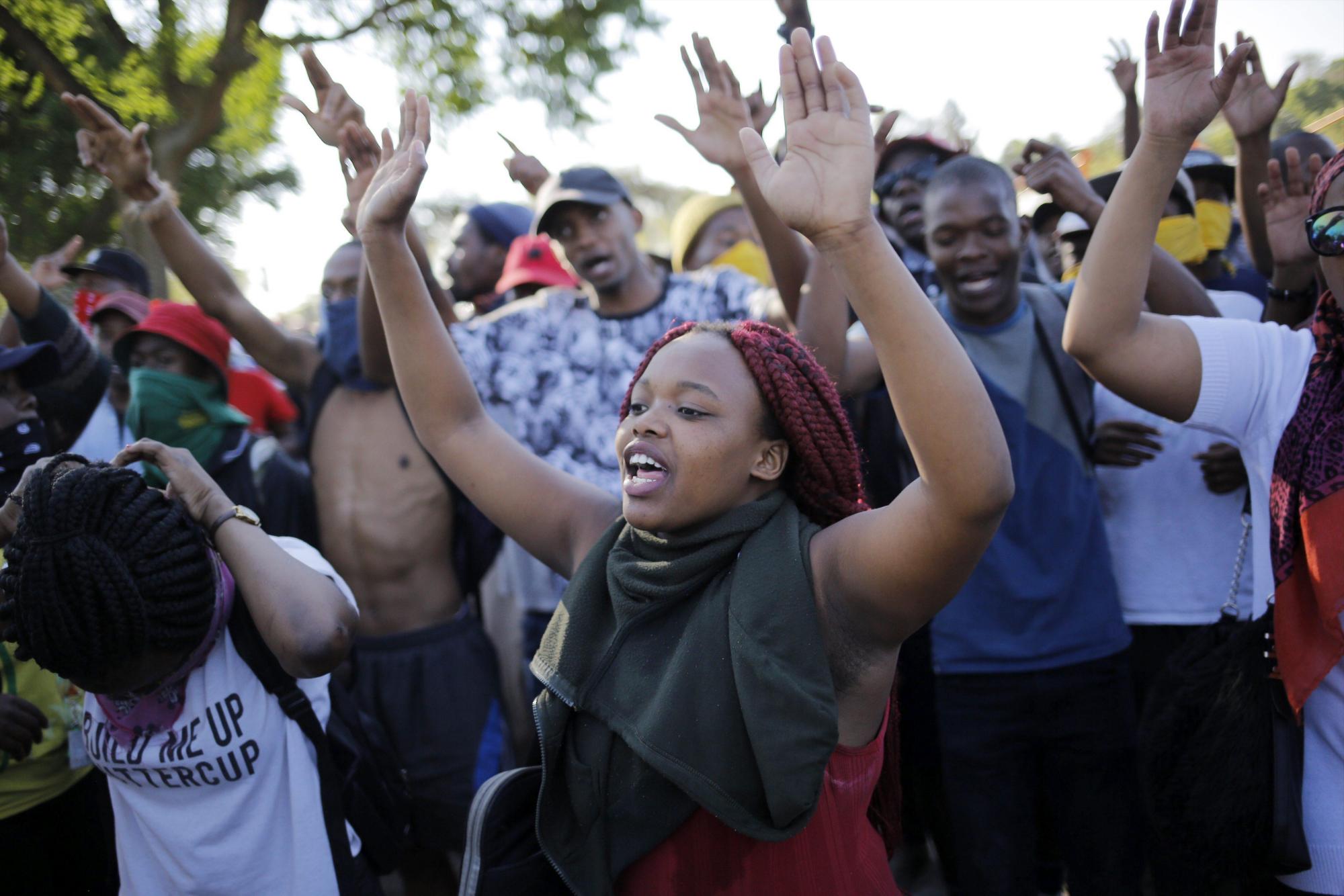 Protesta estudiantil en Sudáfrica