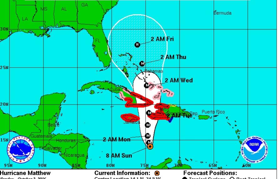 Haití, Jamaica y Cuba se preparan para el poderoso huracán Matthew 