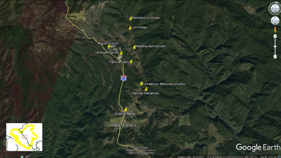 Mapa de los “dueños” de Valle Nuevo