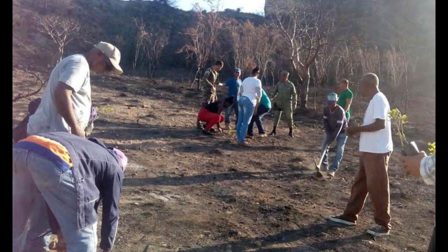 Rehabilitan zona afectó fuego en El Morro de Montecristi