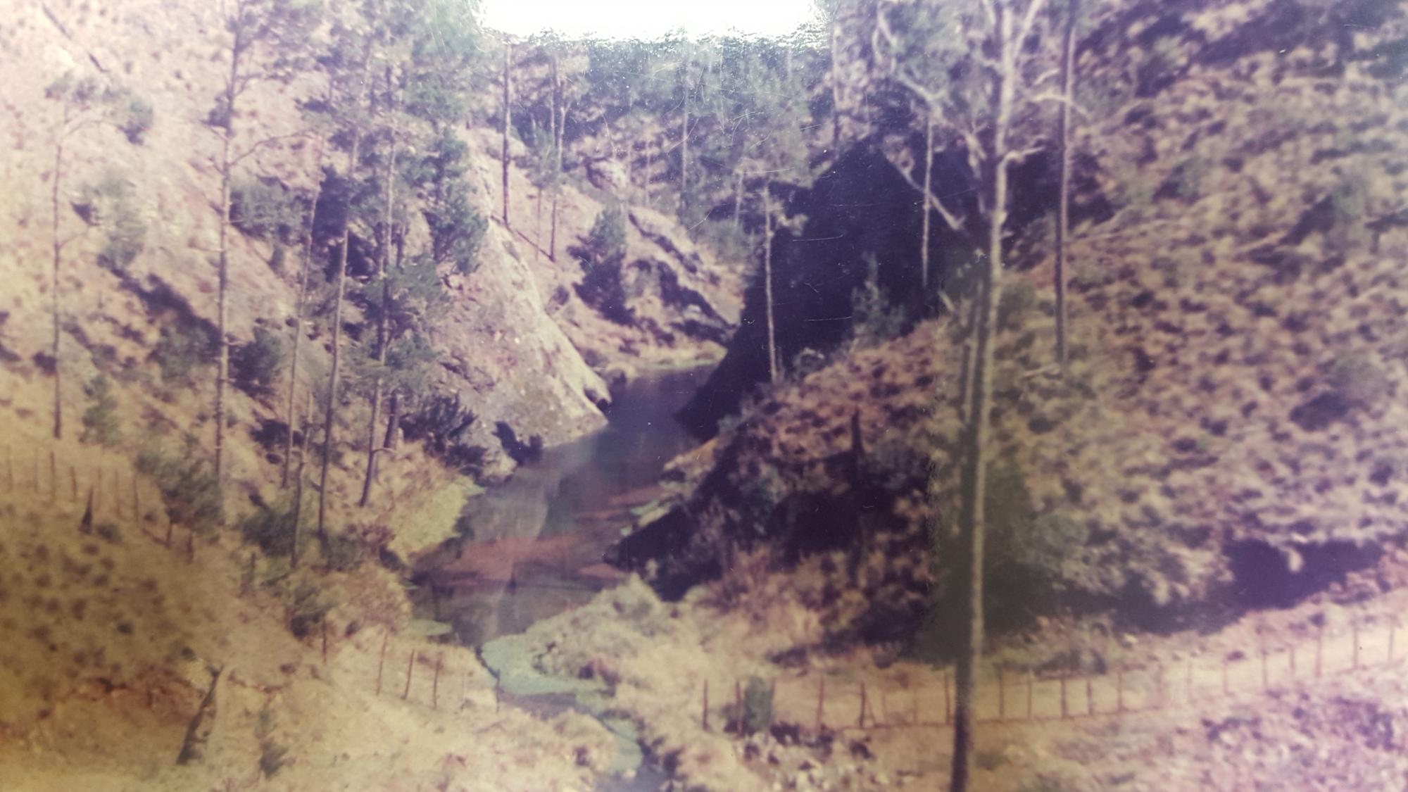 Cañada La Zanja como lucía en la década de los 80.