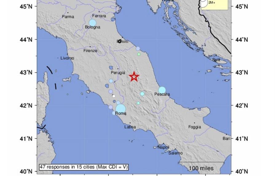 Un terremoto de magnitud superior a 5 grados se siente en el centro de Italia
