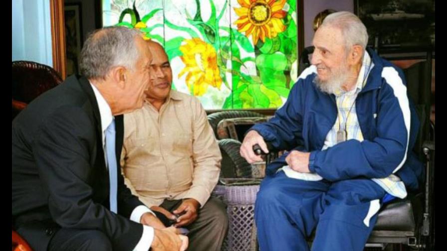 Fidel Castro recibe al presidente de Portugal, de visita oficial en Cuba 