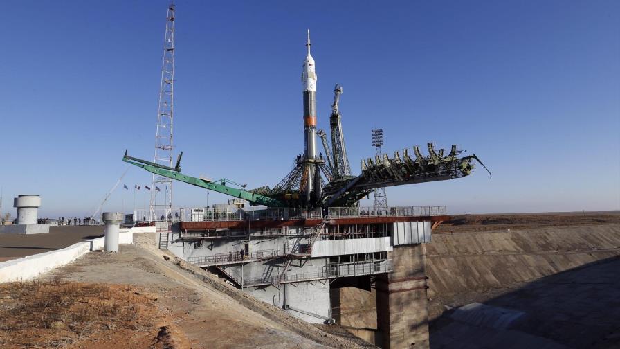 La Soyuz MS-03 llega a la plataforma de lanzamiento