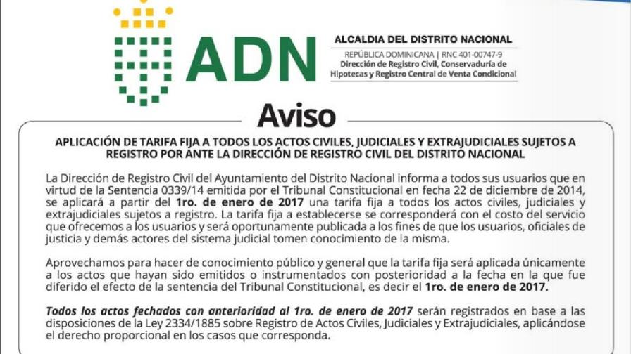 Ayuntamiento anuncia aplicará tasas a actos civiles, judiciales y extrajudiciales
