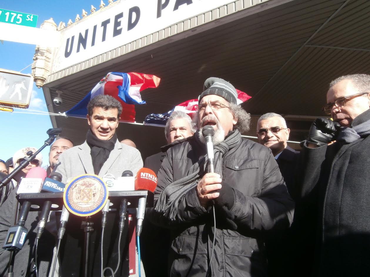 El acto se realizó este 9 de diciembre de 2016, frente al teatro United Palace en el Alto Manhattan.