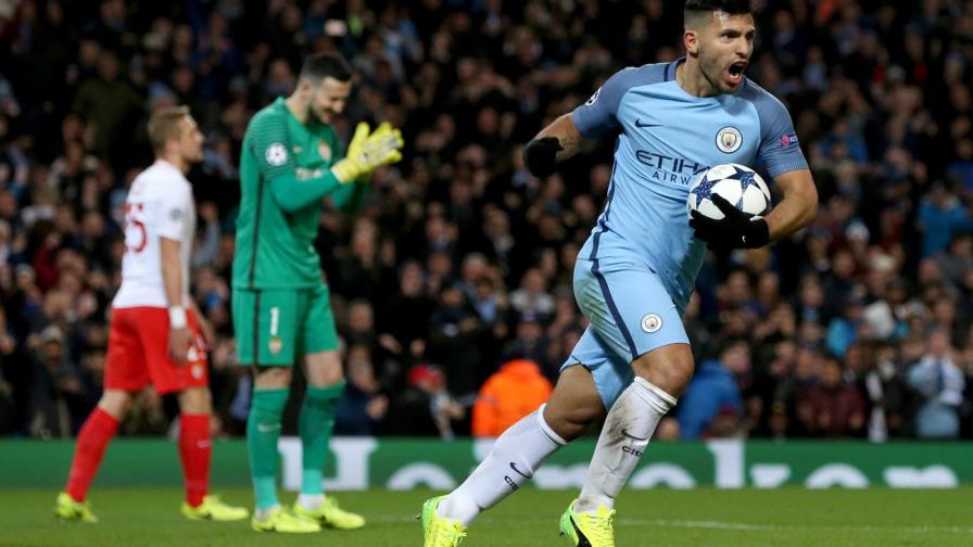 Agüero brilla y Man City derrota 5-3 a Mónaco