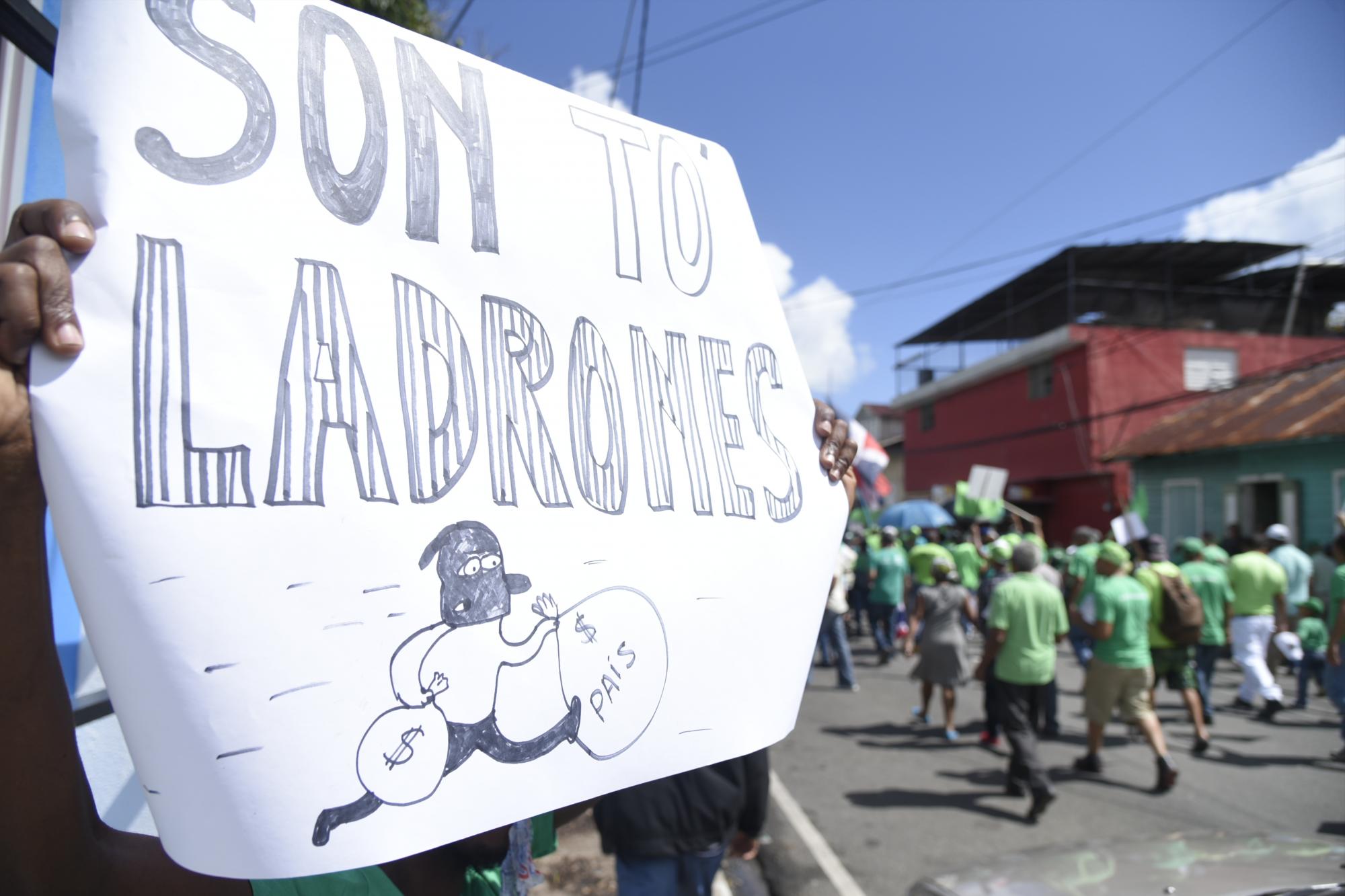Cartel ilustrativo durante la marcha.