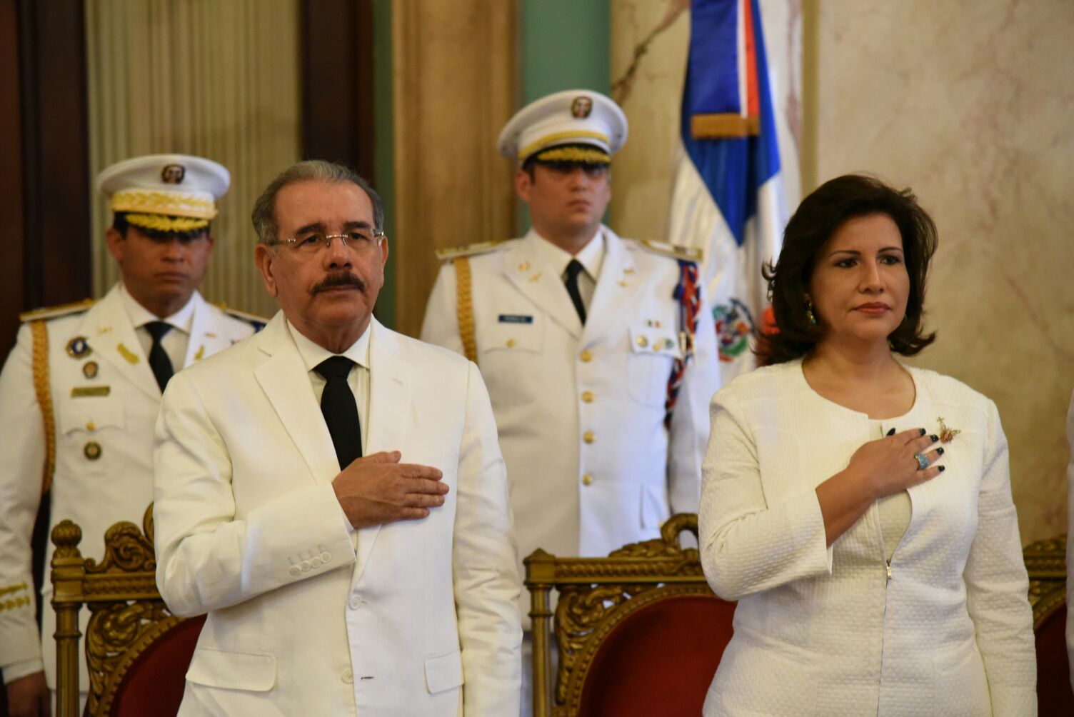 El presidente Danilo Medina y la vicepresidenta Margarita Cedeño de Fernández.