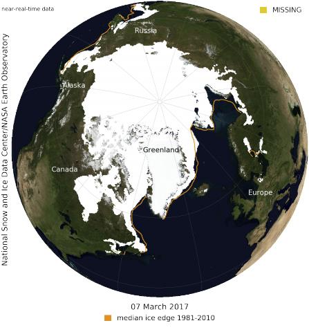 Se encoge la zona de hielo marino en el Ártico 