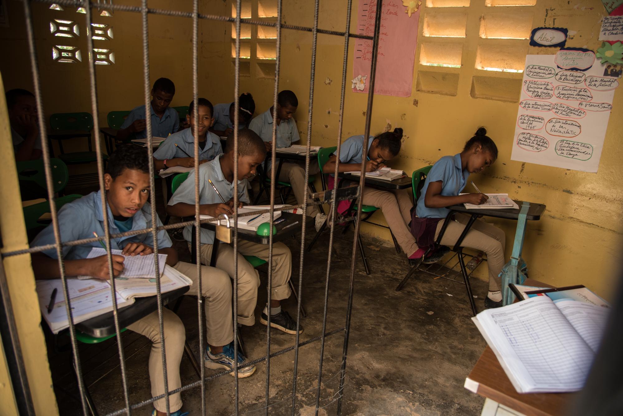 Un aula de la escuela Cacique Enriquillo.