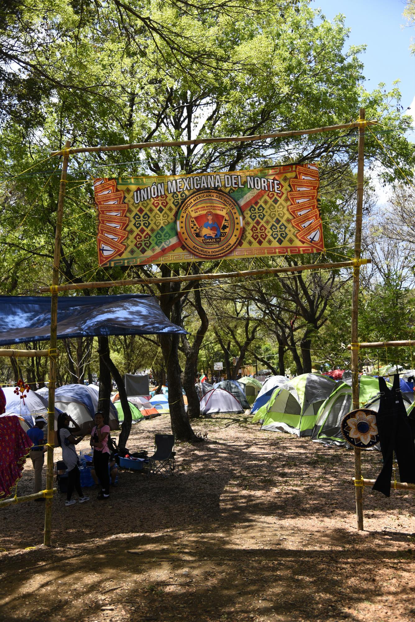Uno de los campamentos instalados en el Parque del Este.