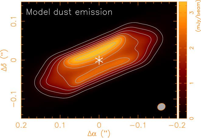 Investigadores hallan disco denso de gas y polvo en torno a estrella joven