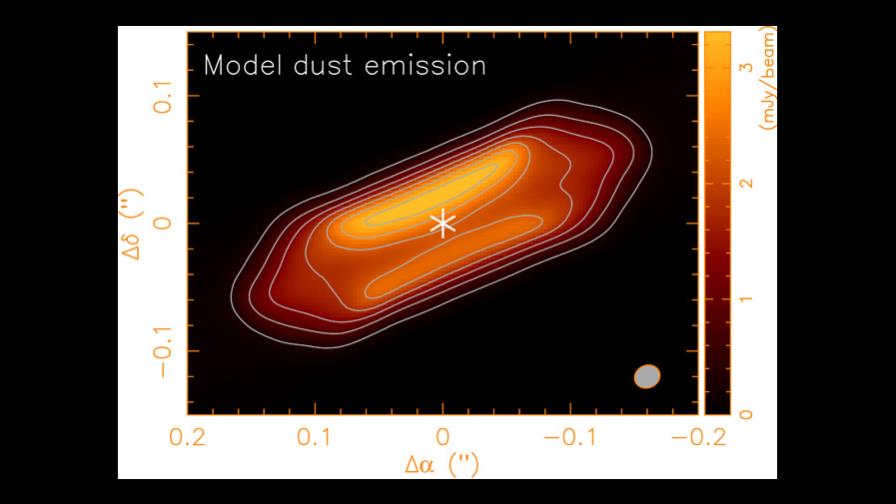 Investigadores hallan disco denso de gas y polvo en torno a estrella joven